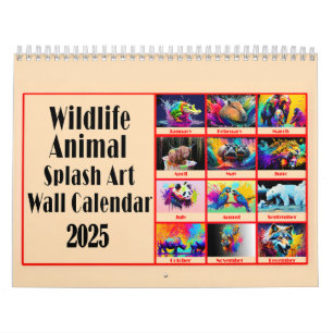 Wildlife Animal Lovers Color Splash Art 2025 Kalender