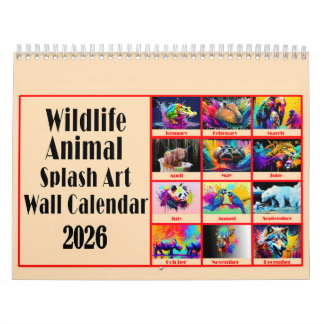 Wildlife Animal Lovers Colour Splash Art 2026 Kalender