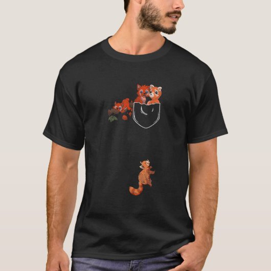 Wildlife Animal Red Pandas Pocket Red Panda T-Shirt (Vorderseite)