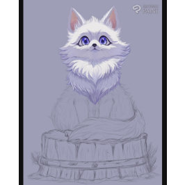 wildlife animals winter to spring :Fox & Rabbit Wandteppich Mit Holzrahmen