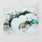 *~* Wildlife AP18 Snow White Arctic Polar Fox Post Postkarte (Vorderseite)