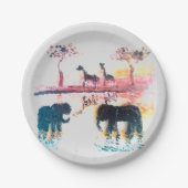 Wildlife Art African Sunset Pappteller (Vorderseite)