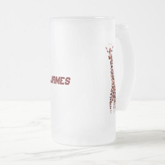 Wildlife Art Giraffs Individuelle Name Mattglas Bierglas (VorderseiteRechts)