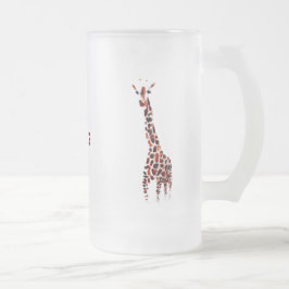 Wildlife Art Giraffs Individuelle Name Mattglas Bierglas