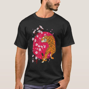 Wildlife Asia Animal Wild Cat Predator Cherry Blos T-Shirt