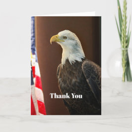 Wildlife Bald Eagle American Flag Dankeskarte