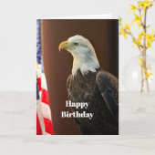 Wildlife Bald Eagle American Flag Foto Geburtstag Karte (Gelbe Blume)