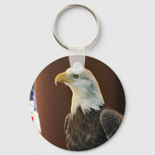Wildlife Bald Eagle American Flag Foto Schlüsselanhänger