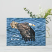 Wildlife Bald Eagle Foto Geburtstag Einladung (Stehend Vorderseite)