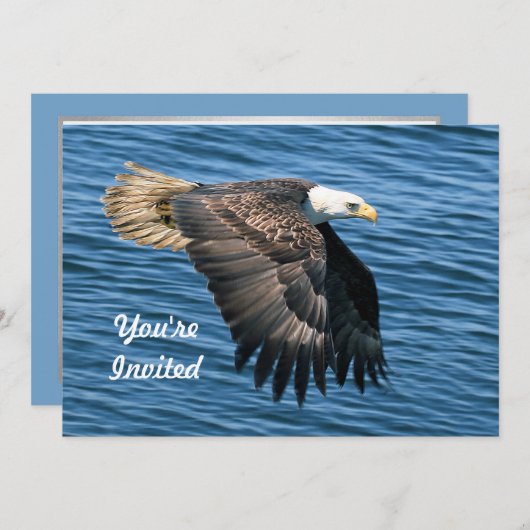 Wildlife Bald Eagle Foto Geburtstag Einladung (Vorne/Hinten)
