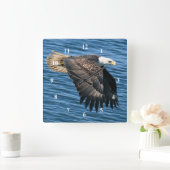Wildlife Bald Eagle Foto Quadratische Wanduhr (Zuhause)
