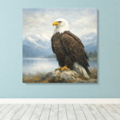 Wildlife Bald Eagle Perched Lake Leinwanddruck (Insitu (Holzboden))