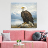 Wildlife Bald Eagle Perched Lake Leinwanddruck (Insitu (Wohnzimmer))