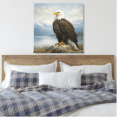 Wildlife Bald Eagle Perched Lake Leinwanddruck (Insitu (Schlafzimmer))