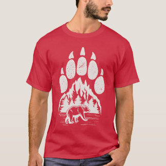 Wildlife Bärenpfote Natur Camping Retro T-Shirt