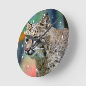 Wildlife Bobcat Foto Runde Wanduhr (Winkel)