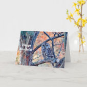 Wildlife Brown Owl Tree Geburtstag Karte (Gelbe Blume)