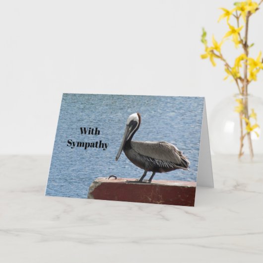 Wildlife Brown Pelican Water Foto Beileid Karte (Gelbe Blume)