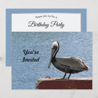 Wildlife Brown Pelican Water Foto Geburtstag Einladung