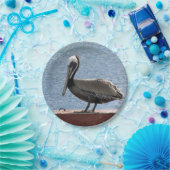 Wildlife Brown Pelican Water Foto Pappteller (Party)