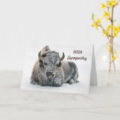 Wildlife Buffalo Snow Foto Beileid Karte (Gelbe Blume)