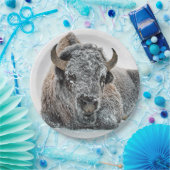 Wildlife Buffalo Snow Foto Pappteller (Party)