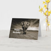 Wildlife Bull Elephant Foto Geburtstag Karte (Gelbe Blume)