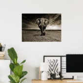 Wildlife Bull Elephant Foto Poster (Heimbüro)