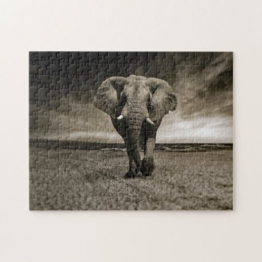 Wildlife Bull Elephant Foto Puzzle (Horizontal)