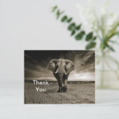 Wildlife Bull Elephant Foto Vielen Dank Postkarte (Stehend Vorderseite)