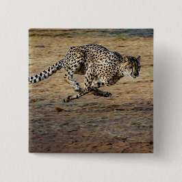 Wildlife Cheetah Running Foto Button