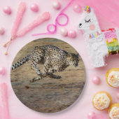 Wildlife Cheetah Running Foto Pappteller (Party)