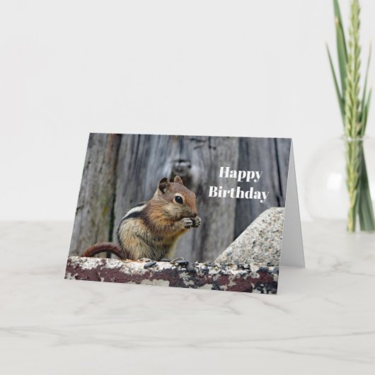 Wildlife Chipmunk Animal Foto Geburtstag Karte (Vorderseite)