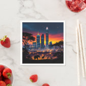 Wildlife City Skyline Sunset Napkins Serviette (Beispiel)