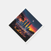 Wildlife City Skyline Sunset Napkins Serviette (Ecke)