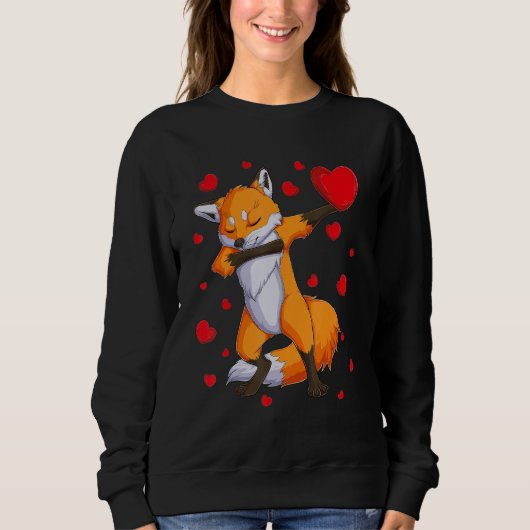 Wildlife Dab Animals Dabbing Fox Valentine's Day k Sweatshirt (Vorderseite)