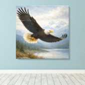 Wildlife Eagle Flying Lake Leinwanddruck (Insitu (Holzboden))