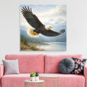 Wildlife Eagle Flying Lake Leinwanddruck (Insitu (Wohnzimmer))