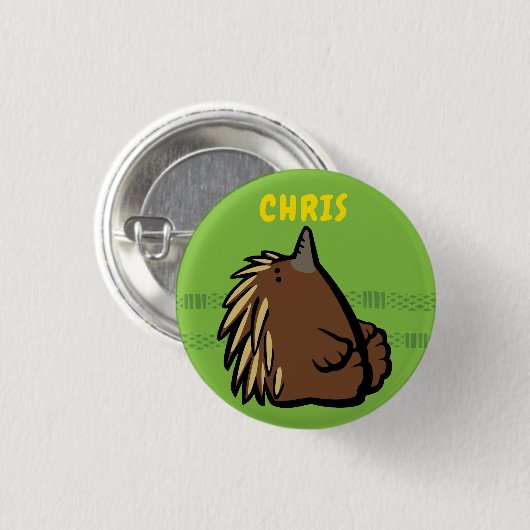 Wildlife Echidna Abzeichen Button (Vorne & Hinten)