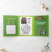 Wildlife Echidna Puzzle Grußkarte dreimal Dreifach Gefaltete Urlaubskarte (Innenseite)