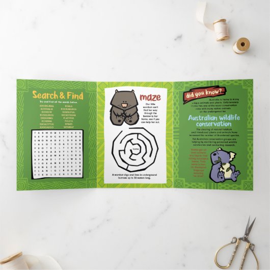 Wildlife Echidna Puzzle Grußkarte dreimal Dreifach Gefaltete Urlaubskarte (Innenseite)