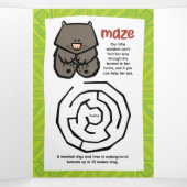 Wildlife Echidna Puzzle Grußkarte dreimal Dreifach Gefaltete Urlaubskarte (Innenseite Mitte)