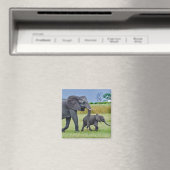 Wildlife Elephant Calf Foto Magnet (In Situ (Geschirrspüler))