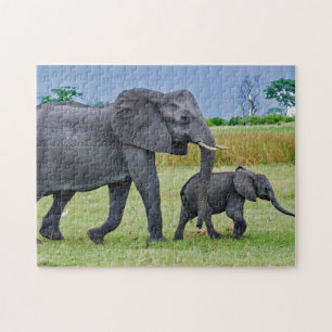 Wildlife Elephant Calf Foto Puzzle