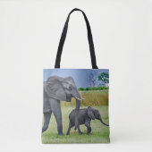 Wildlife Elephant Calf Foto Tasche (Vorderseite)
