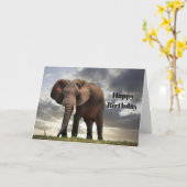 Wildlife Elephant Foto Geburtstag Karte (Gelbe Blume)