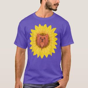 Wildlife Forest Animal Lover Yellow Sunflower Brow T-Shirt