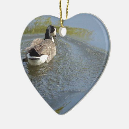 Wildlife Gänseschwimmen, Wasserzirkel Keramikornament (Links)