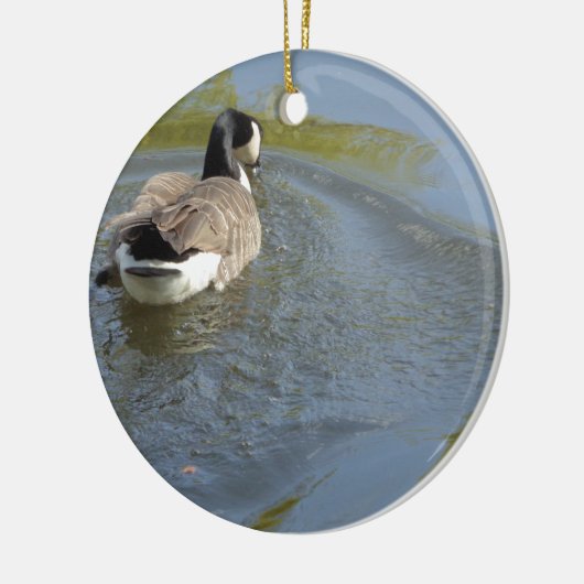 Wildlife Gänseschwimmen, Wasserzirkel Keramikornament (Links)