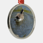 Wildlife Gänseschwimmen, Wasserzirkel Silbernes Ornament (Rechts)